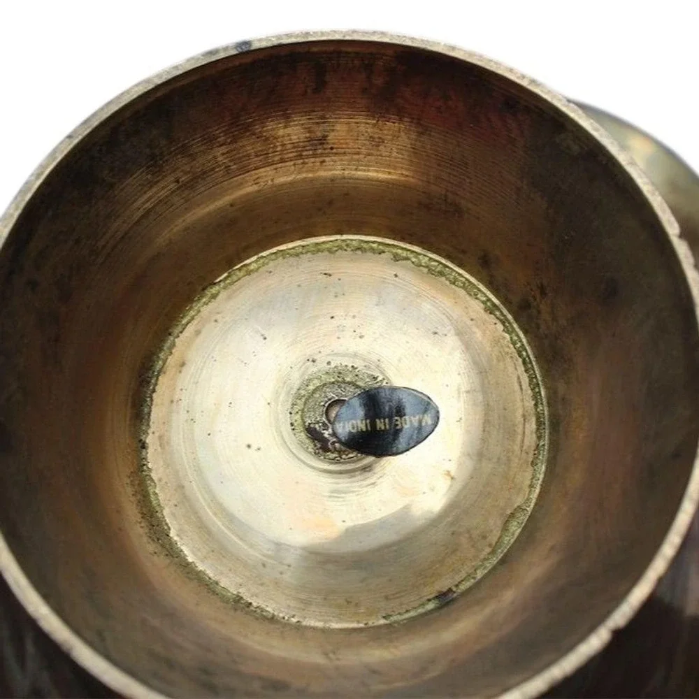 Vintage‎ Brass Basket with Scallop Edge and Moveable Handle